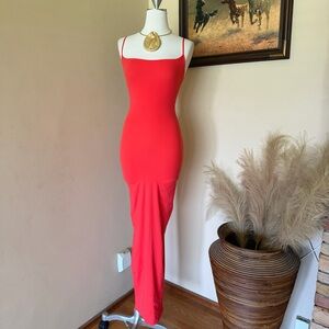 Skims Sleeveless Square-Neck Maxi Dress